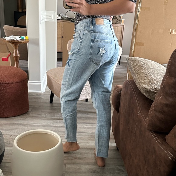 Doris Revolve Denim Boyfriend Star Stitching Jeans - Picture 13 of 16
